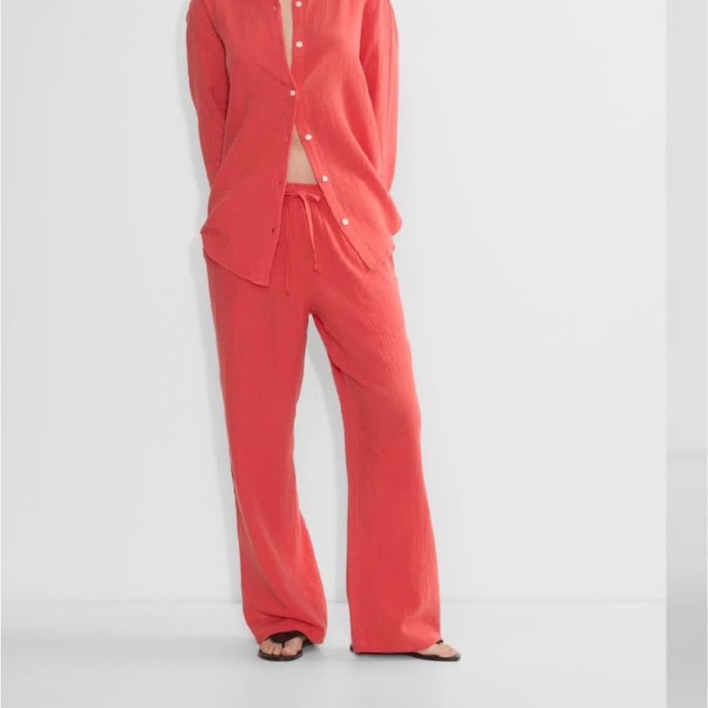 Aritzia AirPlush Cotton Sail Pant - cherry red
